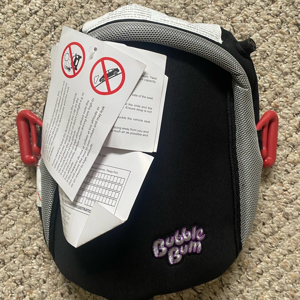 Black and Gray Bubble Bum Booster Seat